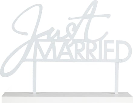 Ginger Ray - Ginger Ray - Wit metalen tafelbord “Just Married“ - 25 x 29 cm