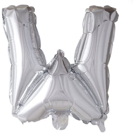 Folie Ballon Letter 40″ W - Zilver