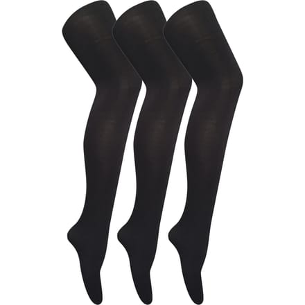 3 paar dames gekleurde ondoorzichtige 80 denier panty's - Zwart