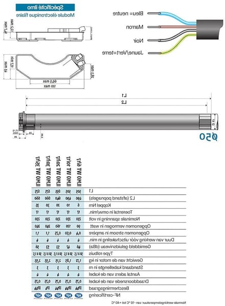 Rolluikmotor Vervangingsset - Motor Rolluikonderdeel - Rolluik Automatiseren - Directe Eindpunt Instelling - 30 Nm 50 mm - Grijs