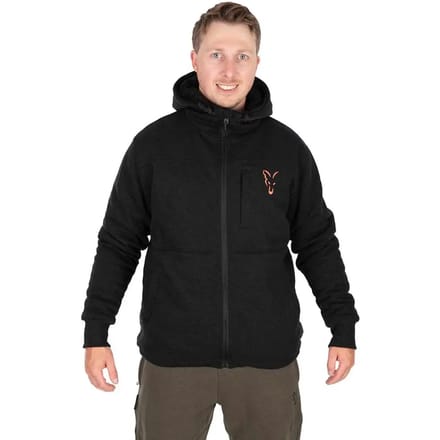 Fox Collection Sherpa Jacket Black & Orange Small