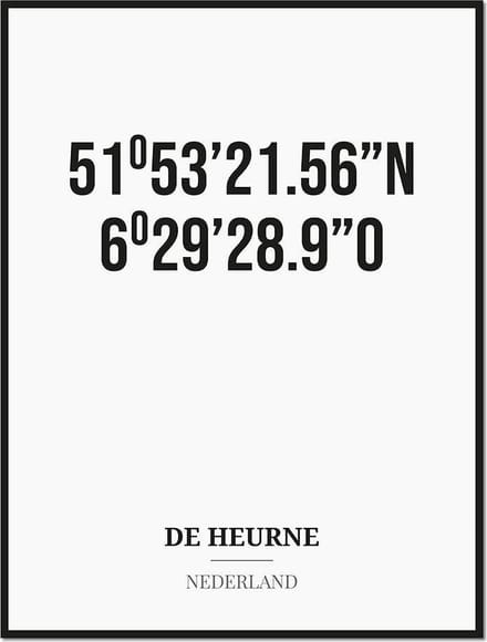 Poster/kaart DE HEURNE met coördinaten