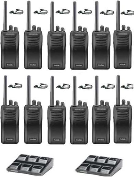 Set van 12 stuks Kenwood TK-3501 PMR446 met D-shape oortje en 2 multiladers