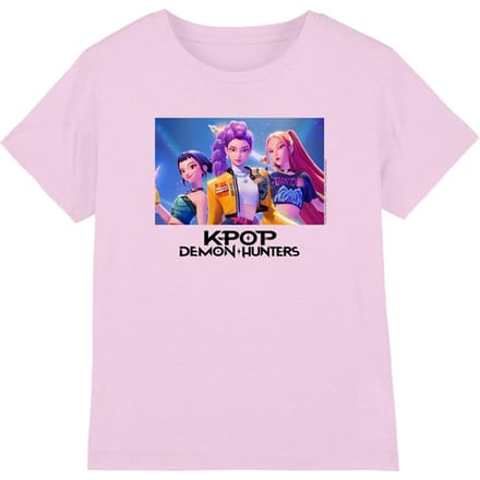 K-Pop Demon Hunters Kinder/Kids Huntr/X T-shirt (Lichtroze)
