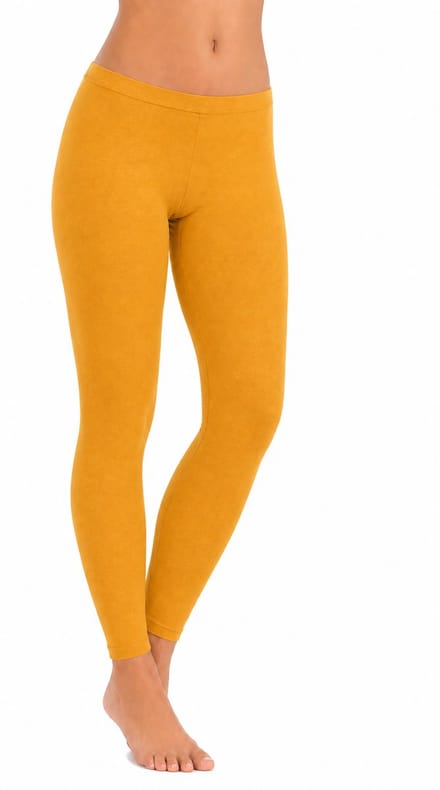 Premium Dames Legging Katoen | Basic Legging | Mosterd - S