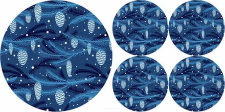 Bertoni - Set van placemats 4 stuk klein + 1 stuk groot - cone