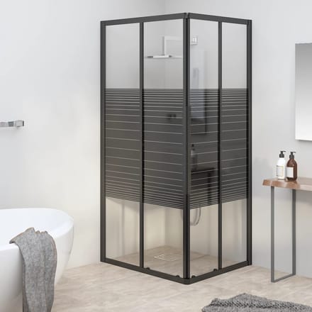 vidaXL - Douchecabine - strepen - 90x70x180 - cm - ESG - zwart