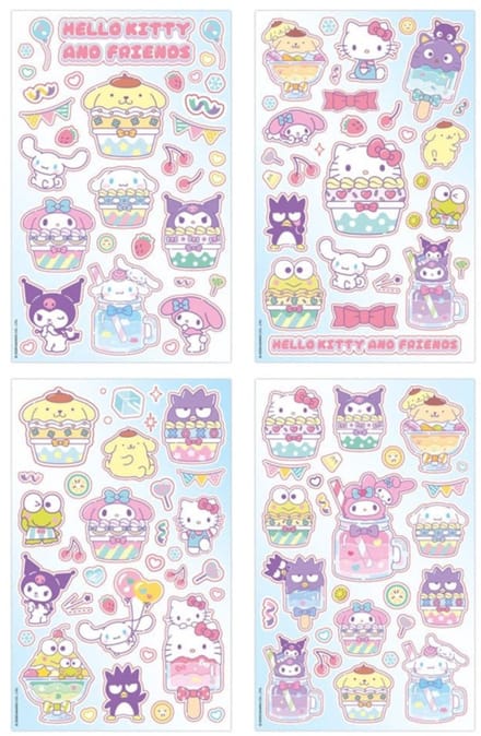 Sakami Merchandise Sanrio Sticker Pack Hello Kitty & Friends 03 Cupcake Patches & Stickers