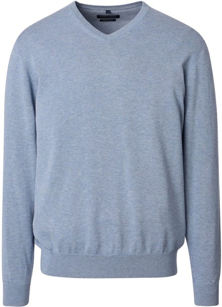 Casa Moda Pullover V-Hals Lichtblauw - Maat XXL - Heren - Pullovers