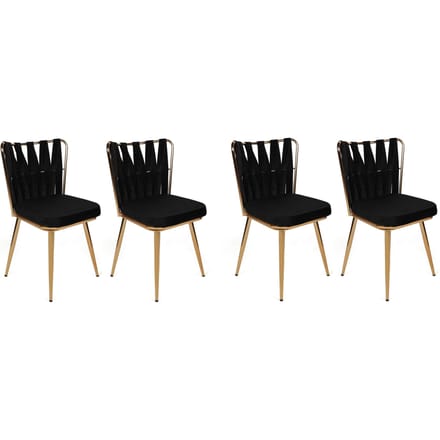 Set van 4 eetkamerstoelen Kusanali velvet | Atelier Del Sofa
