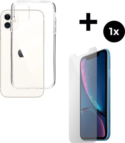 Mobiparts Classic TPU hoesje geschikt voor Apple iPhone 11 met 1 Screenprotector van Gehard Glas - Transparant