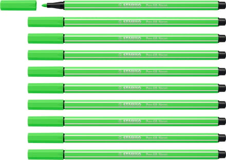 STABILO Pen 68 - Premium Viltstift - Neon Groen - Doos 10 stuks