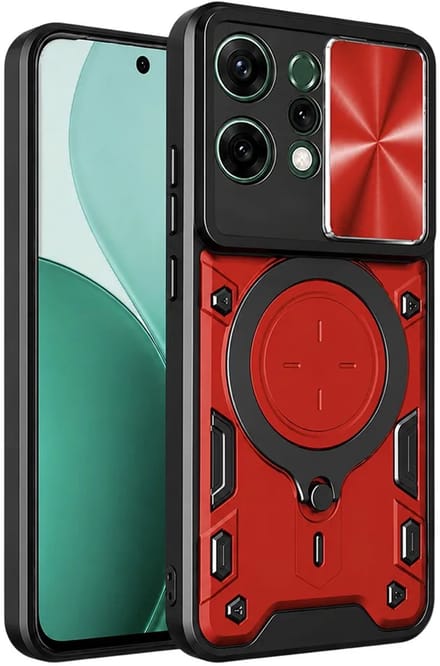 Hoesje geschikt voor Oppo Reno14 - Techsuit CamGuard Pro Back Cover - Rood