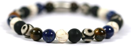 Heren armband kralen edelsteen mix - Ibizamen 20cm