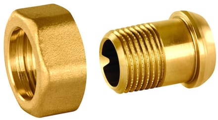 Resideo Aansluitnippel O-C buitendraadnippel R3/8, G1/2, conisch dichtend, ASV-CS-15-O-C