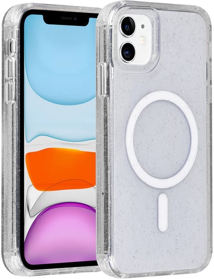 TUNIQ telefoonhoesje voor Apple iPhone 11 - MagSafe met glitter - Transparant