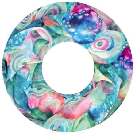 Dunne Colsjaal - Print - (20296#) - Blauw/Groen