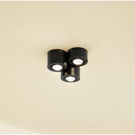 Lindby - plafondlamp - 3lichts - IJzer, aluminium - H: 14.4 cm - GX53 - zwart mat