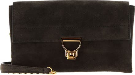 COCCINELLE Leren Schoudertas Arlettis Suede Handbag Bark Donkergroen
