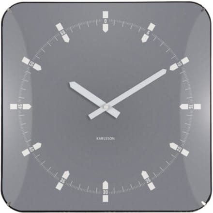 Karlsson - Wandklok Sucinto Dome Vierkant - Cool grey