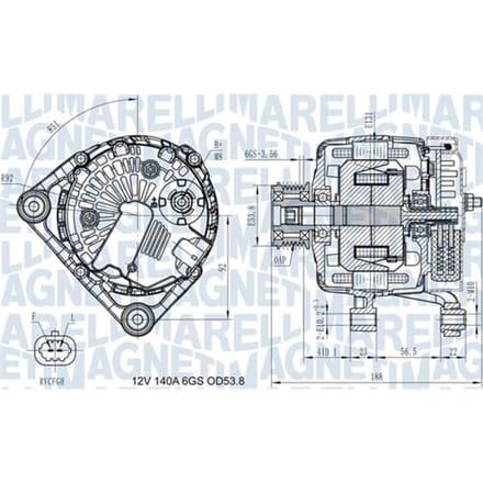 Driefasige generator MAGNETI MARELLI 063731406710