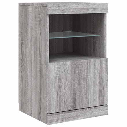 vidaXL - Dressoir - met - LED-verlichting - 41x37x67 - cm - grijs - sonoma - eiken