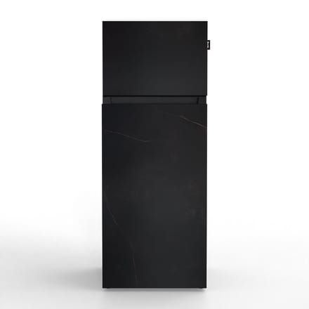 NUNKI MEDIUM-FKEL / Dubbel-Deurs Koelkast, E Klasse, 206l, Zwarte Marmerlook Kelya, Satin (FRONT only)