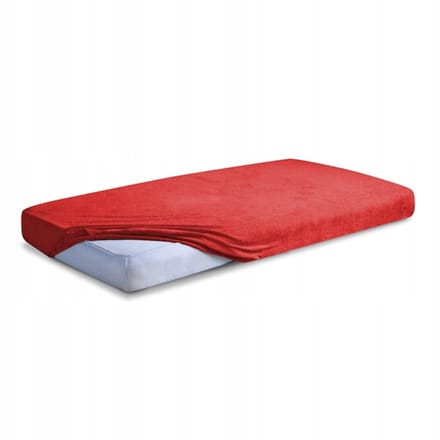 Badstof hoeslaken met elastiek 220x200 cm rood