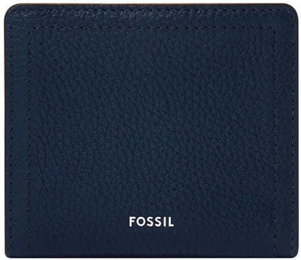 FOSSIL Leren portemonnee Logan RFID Small Bifold Insignia Blue donkerblauw