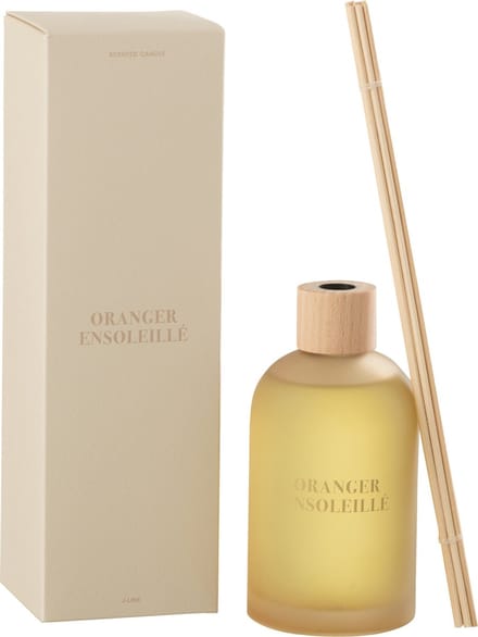 J-Line geurstokjes Accords Essentiels - Oranger Ensoleillé - geel - 250 ml
