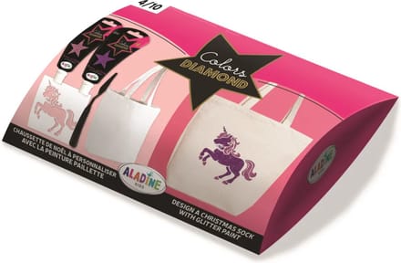 Aladine unicorn knutselset - Izink glitter tas maken.
