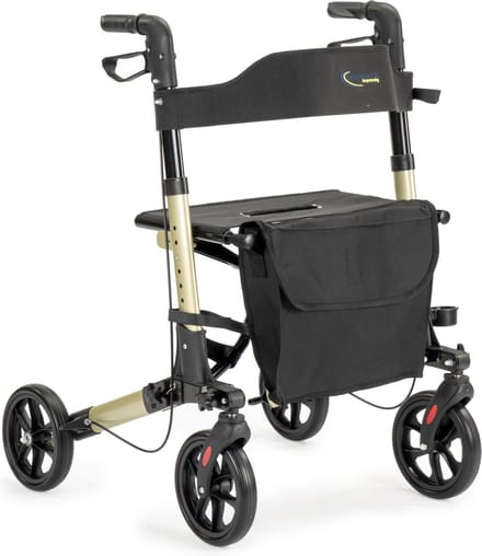 MultiMotion City Lichtgewicht rollator - Champagne - Compact Opvouwbaar - PU banden