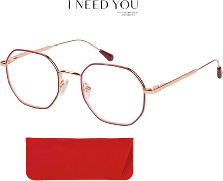Leesbril i need you +2.50dpt yoko rood-koper