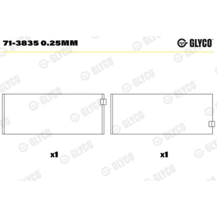 Drijfstanglager GLYCO 71-3835 0.25mm