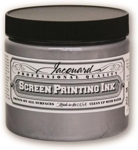 Jacquard zeefdruk inkt 470 ml zilver textielverf.