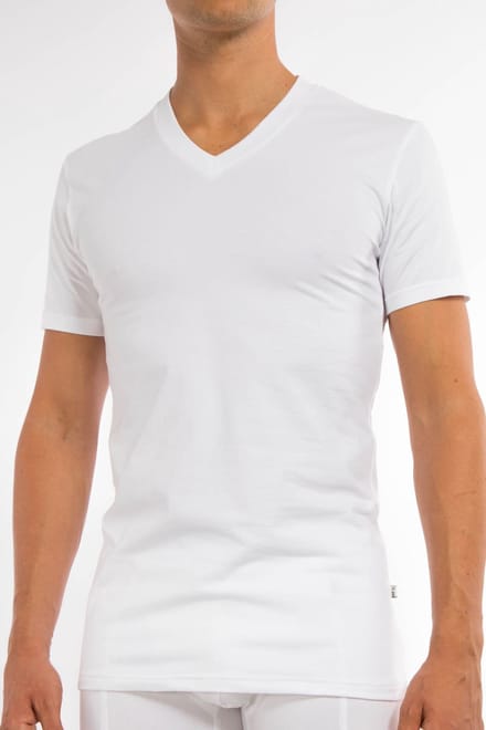 Claesen's Wit V-hals Heren T-shirt 2-Pack - XL