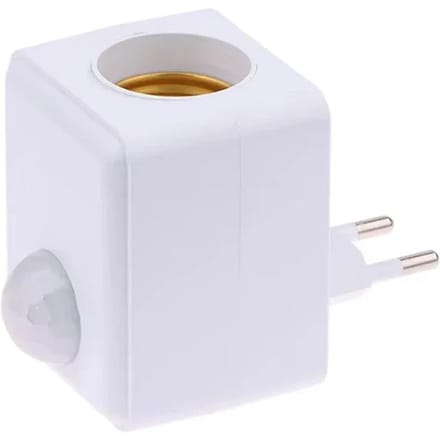AC110-240V E27 Led Lampvoet met Bewegingssensor PIR Menselijke Inductie Lichtbolhouder Socket Adapter Converter Verstelbaar E27(AC110-240V) white