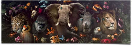 Poster Jungle Fantasie - 53 x 158 - Papier - REINDERS