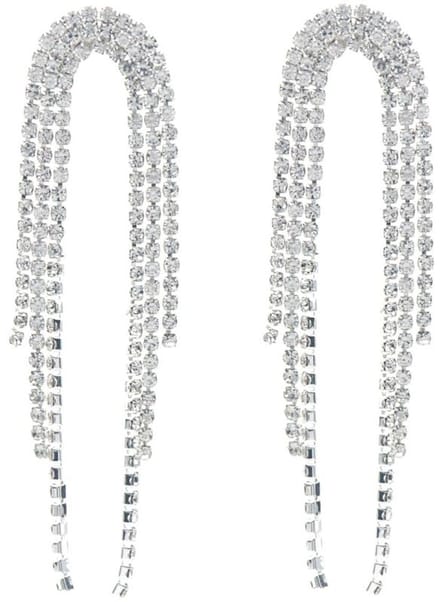 Oorbellen - Oorhangers - Steentjes - 8cm - Zilverkleurig