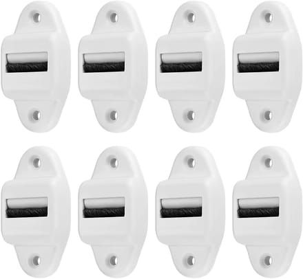 Beltgids met borstel en roller - 8 stuks voor rolluiken tot 24 mm breed, 45 mm gatafstand, wit