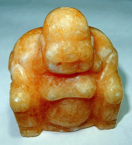 Boeddha beeldje Oranje Calciet