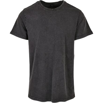 Build your Brand Acid Washed Round Neck Tee BY190 - Black - S
