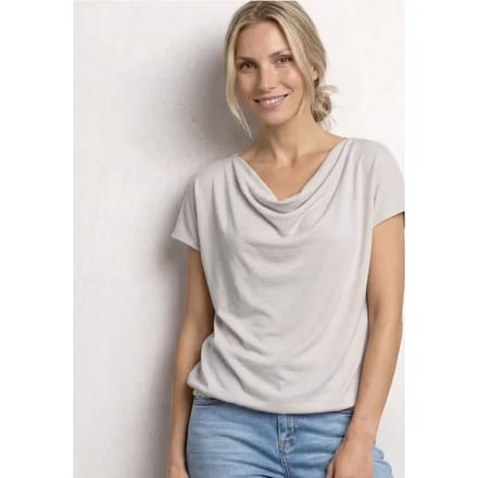 Shirt met hangende schouders en watervalvoorkant