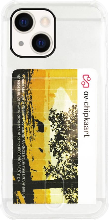 ADEL Siliconen Back Cover Softcase Hoesje Geschikt voor iPhone 14 Plus - Pasjeshouder Doorzichtig