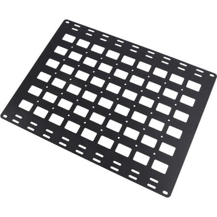 Panneau de Benne de Camion 800 X 600 X 2 mm Alliage d'Aluminium Multifonctionnel avec Base de Fixation Rail en L Goujon Rangement black