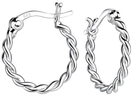Joy|S - Zilveren oorringen 12 mm / 2 mm - twisted gedraaid - Franse sluiting