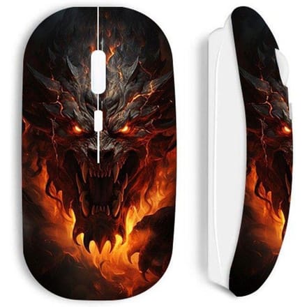 Souris - Maniacase - Dragon Noir Du Feu - Sans Fil - Optique - Clé USB Wifi