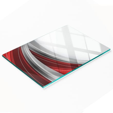 Decoratieve snijplank van gehard glas met golfmotief, 80x52 cm