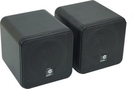 Zwarte 4 inch full range mini opbouw luidsprekerset 80 watt