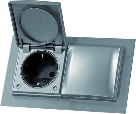 Thebo Dubbele inbouw contactdoos - Inox